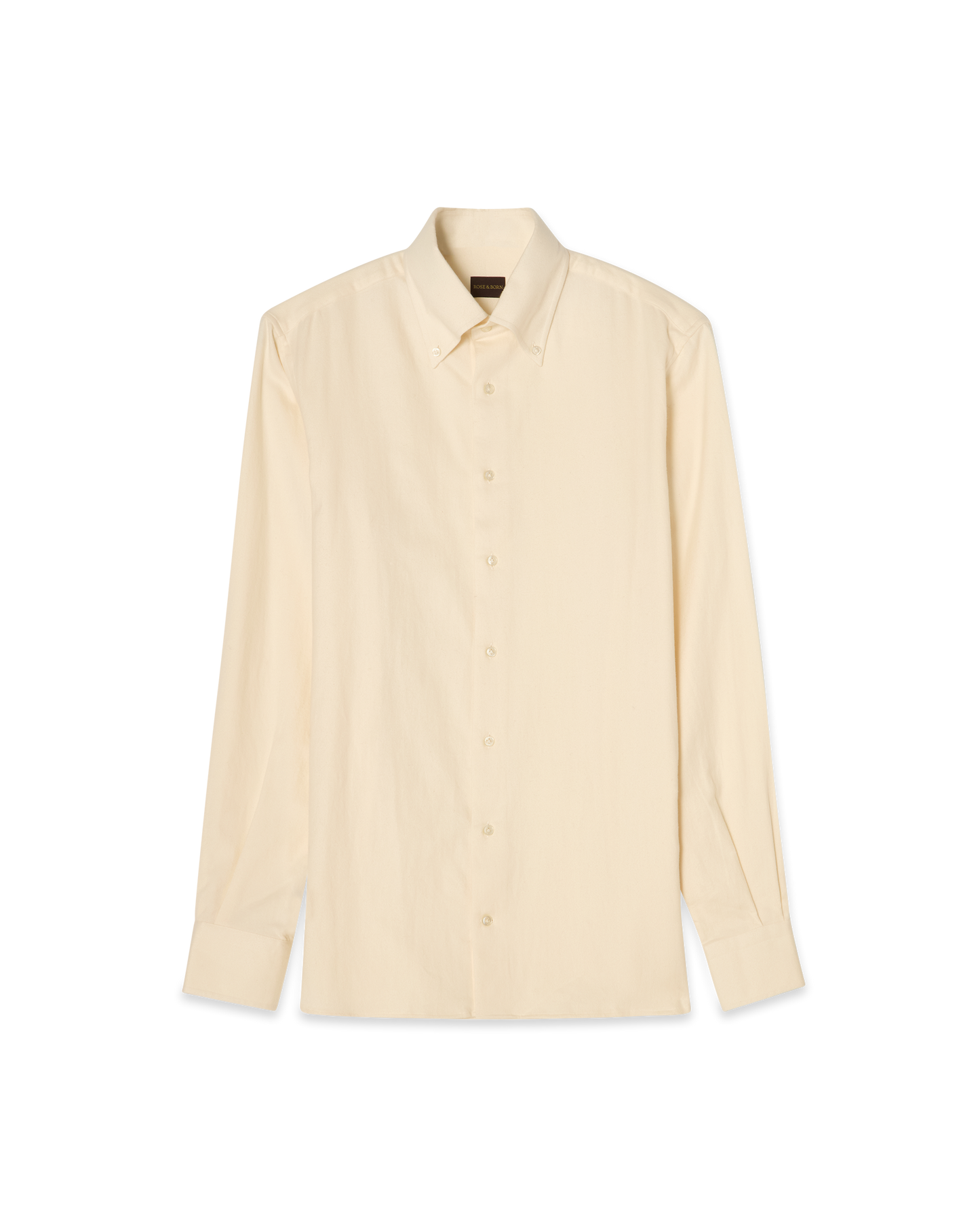 Brushed Cotton Button-Down Shirt Cream