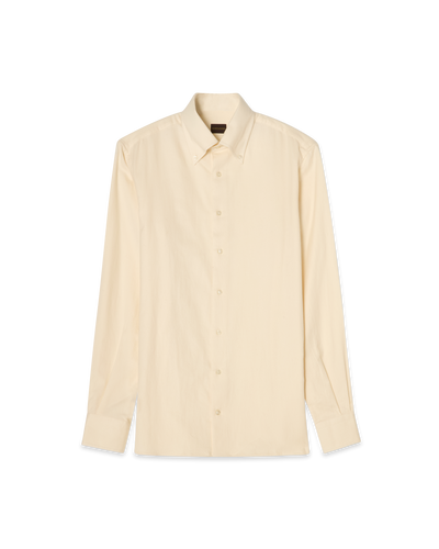 Brushed Cotton Button-Down Shirt Cream