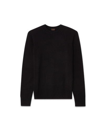 7 Gauge Crewneck Cashmere Sweater Black