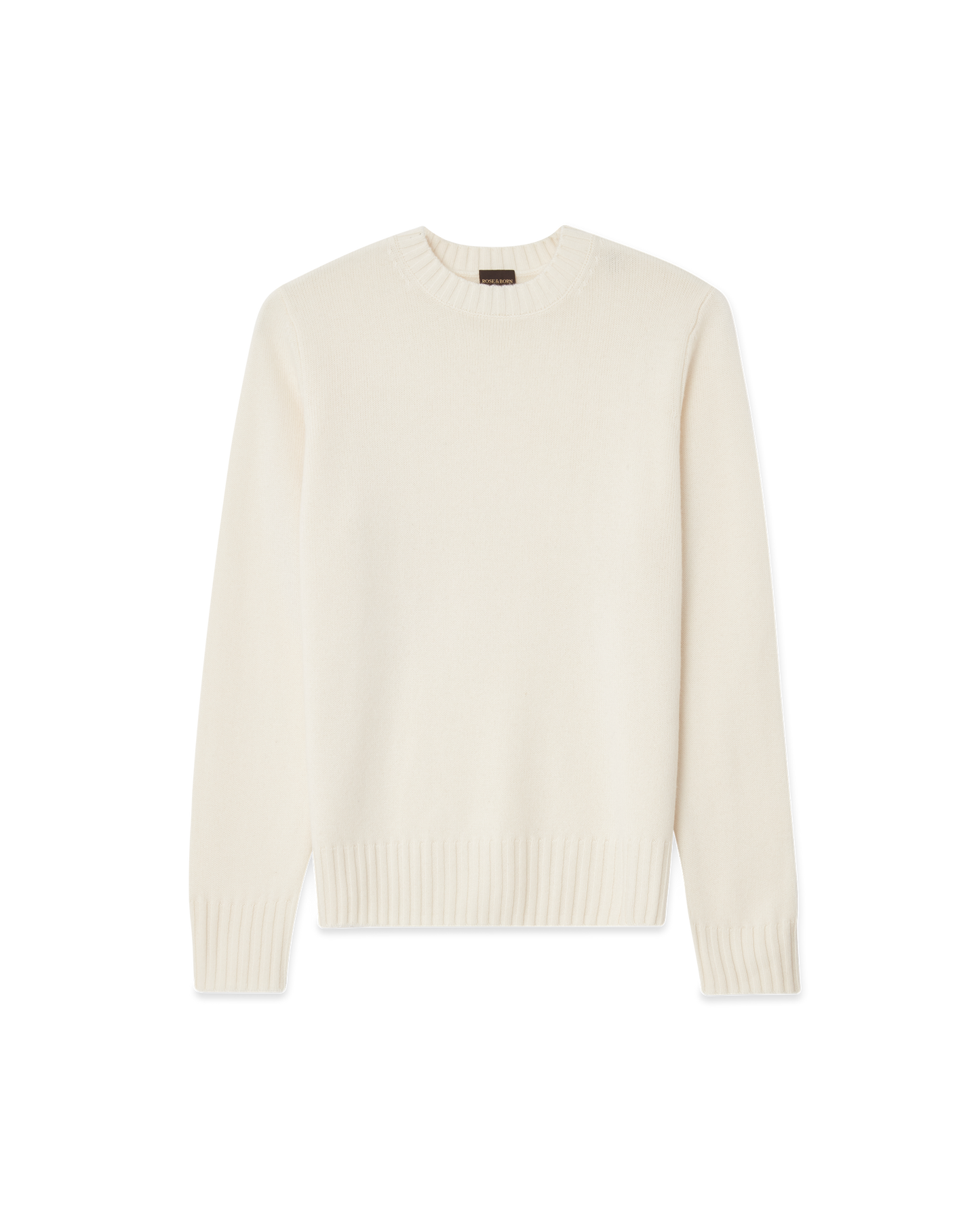 7 Gauge Crewneck Cashmere Sweater White