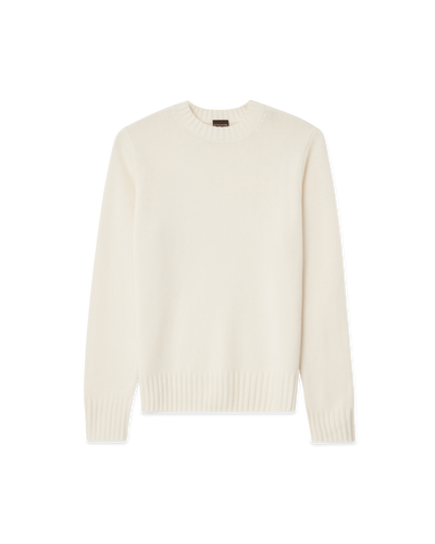 7 Gauge Crewneck Cashmere Sweater White