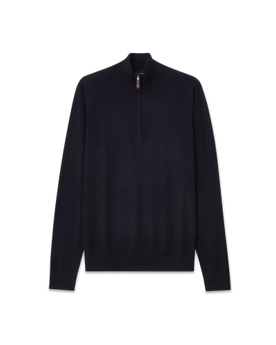 Cashmere Half-Zip Sweater Navy