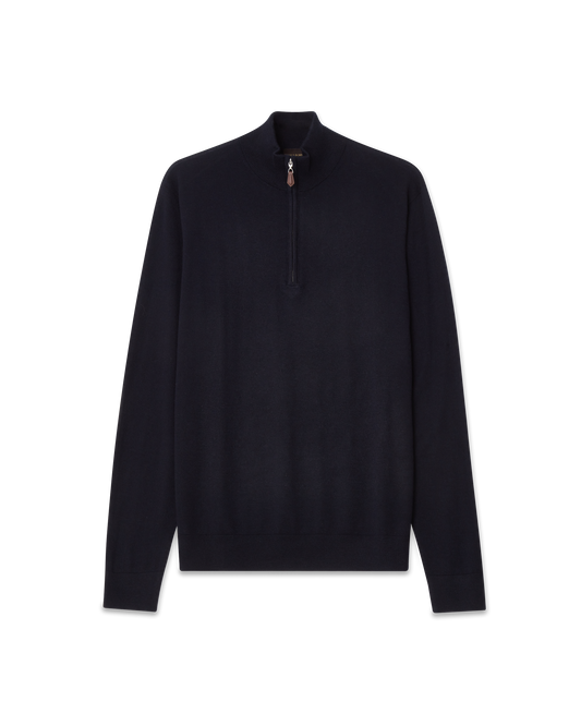 Cashmere Half-Zip Sweater Navy