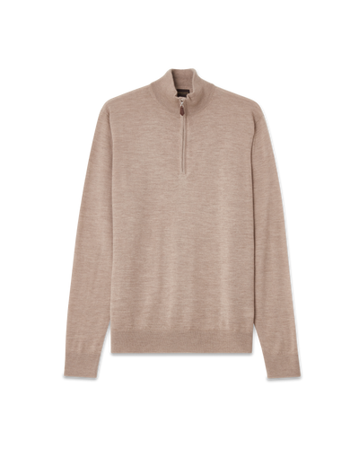 Cashmere Half-Zip Sweater Beige