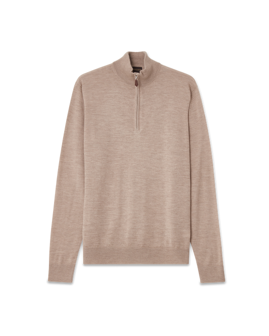 Cashmere Half-Zip Sweater Beige