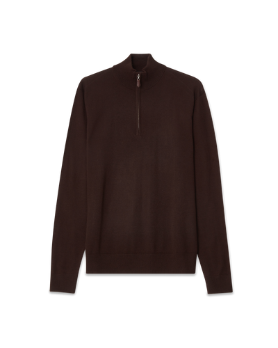 Cashmere Half-Zip Sweater Brown