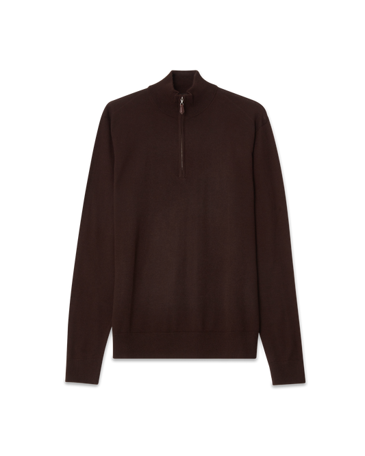 Cashmere Half-Zip Sweater Brown