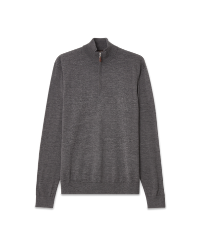 Cashmere Half-Zip Sweater Grey