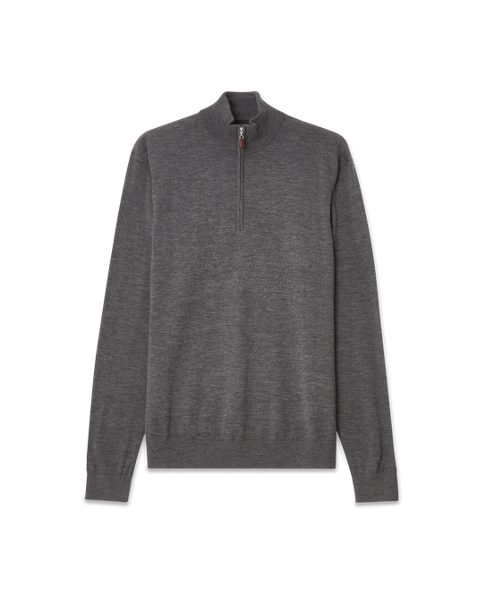 Cashmere Half-Zip Sweater Grey