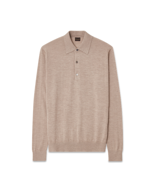 Poloneck Cashmere Sweater Beige