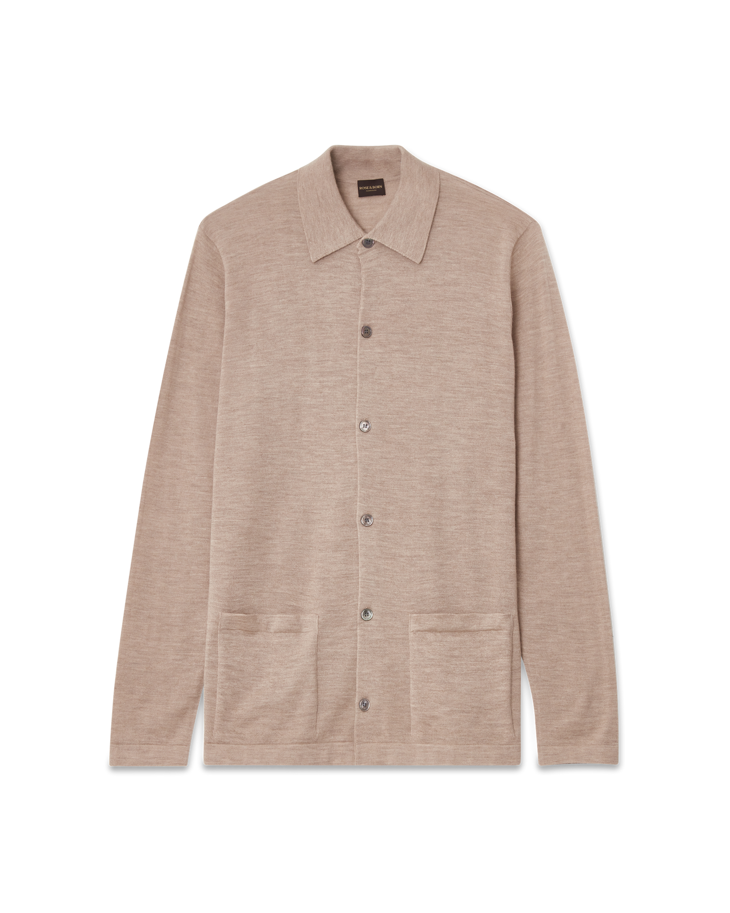 Cashmere Shirt Cardigan Beige