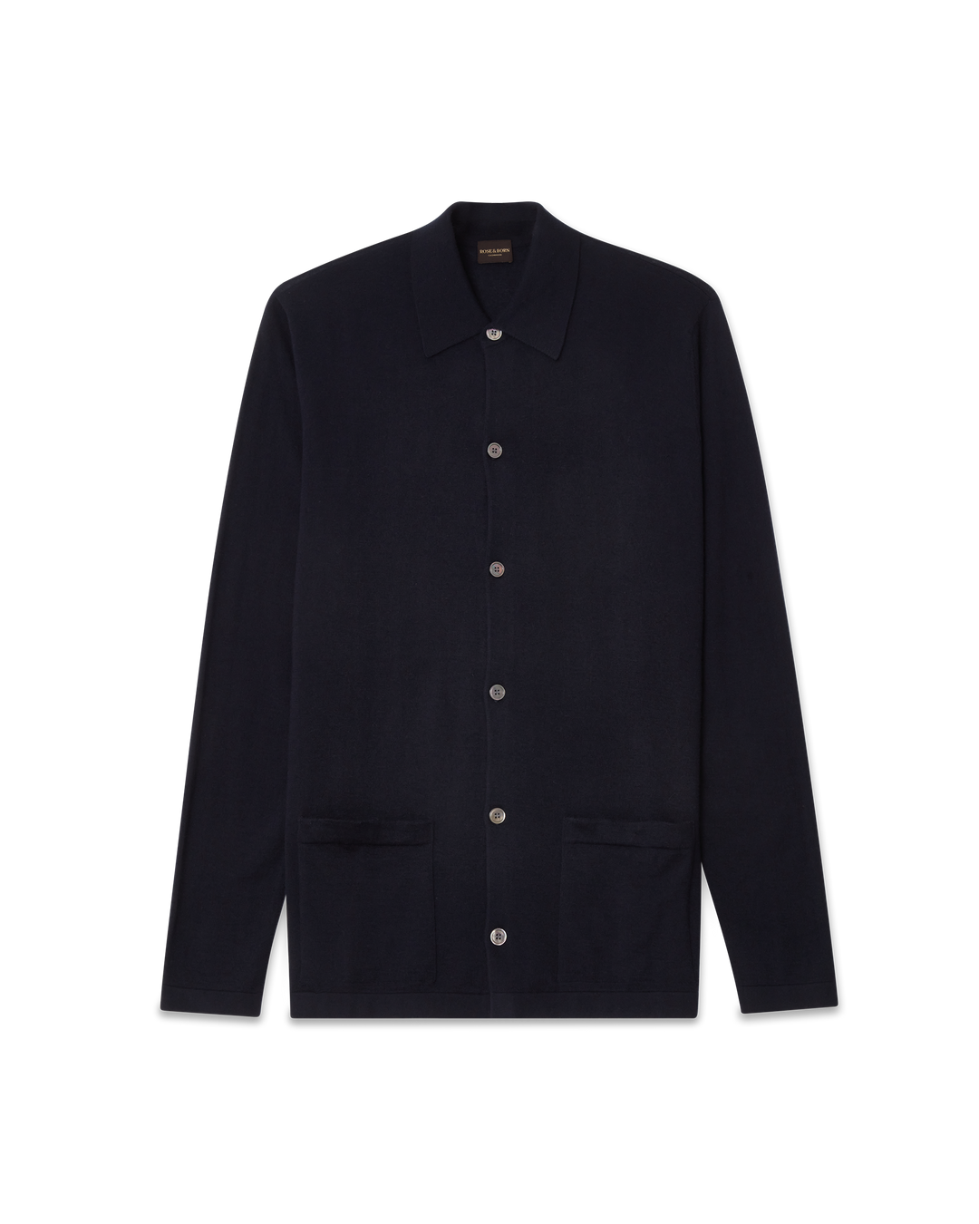 Cashmere Shirt Cardigan Navy