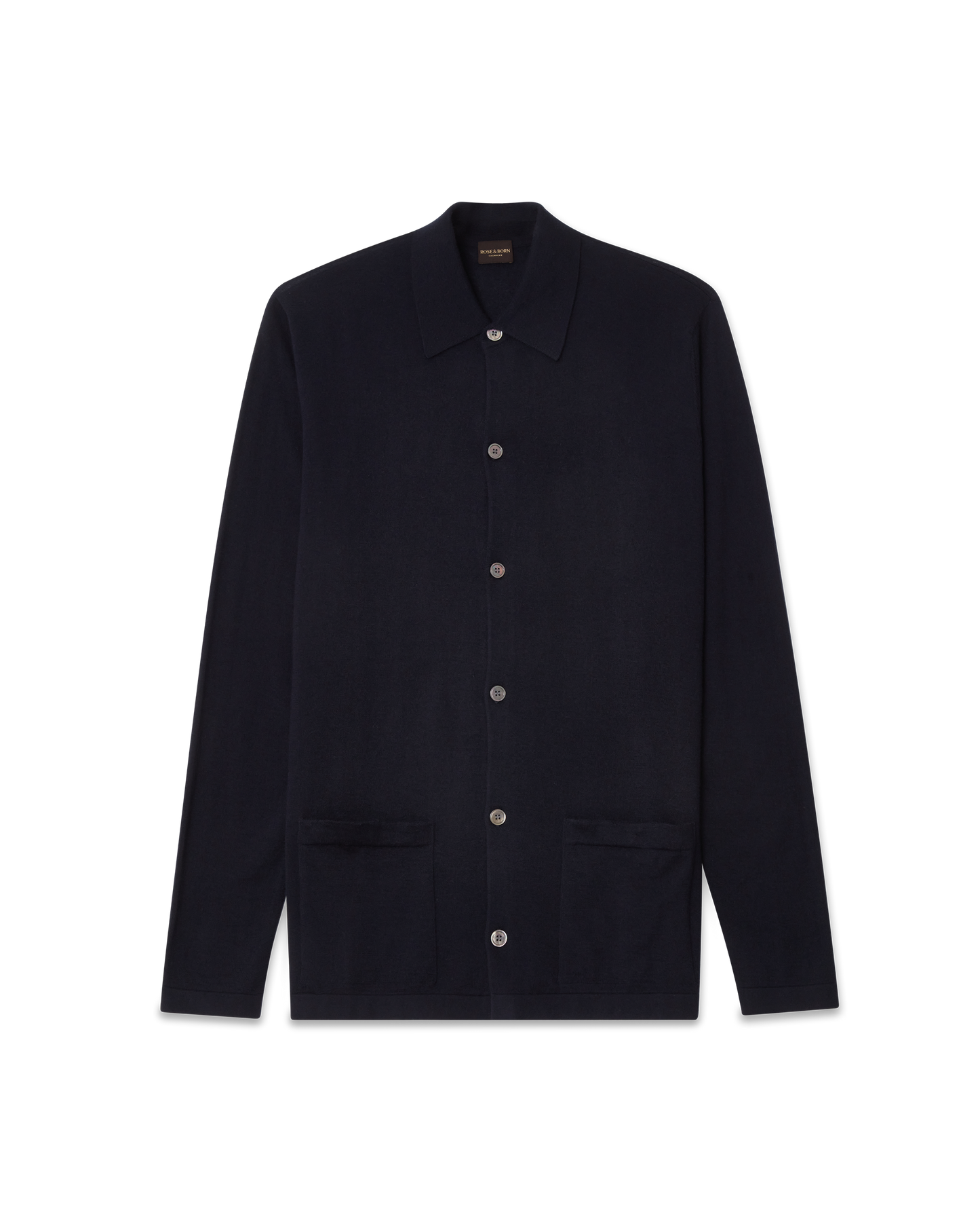 Cashmere Shirt Cardigan Navy