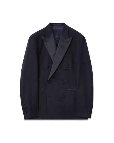 Wool Tuxedo Double-Breasted Navy