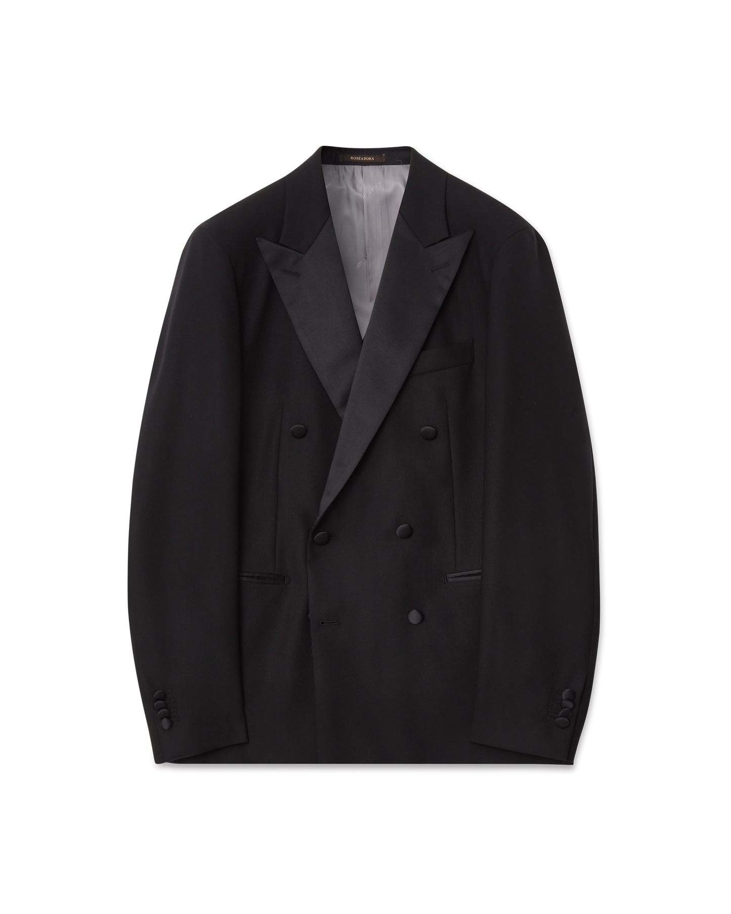 Wool Tuxedo Double-Breasted Black