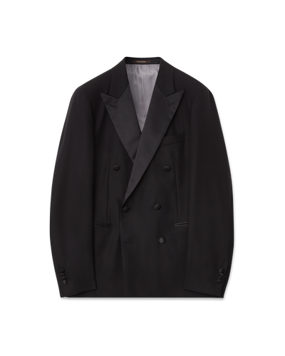 Wool Tuxedo Double-Breasted Black