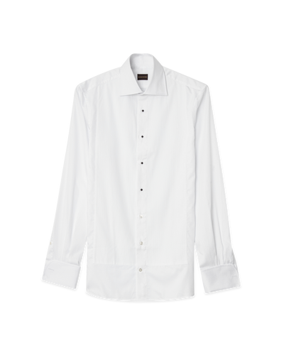 Plissé Tuxedo Shirt White