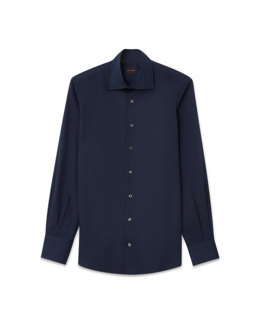 Cotton Sateen Shirt Navy