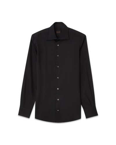 Cotton Sateen Shirt Black