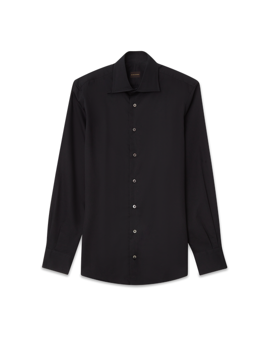 Cotton Sateen Shirt Black