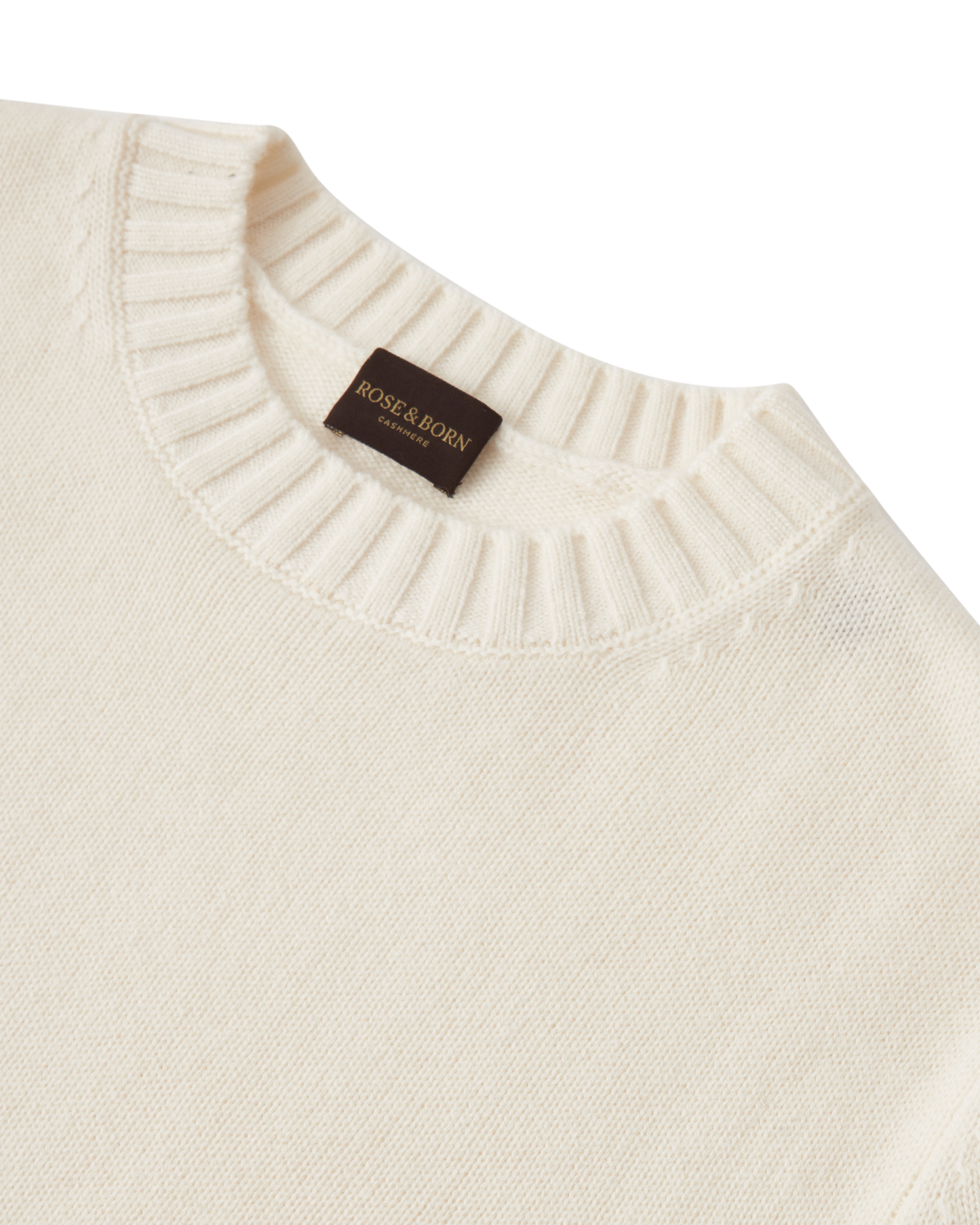 7 Gauge Crewneck Cashmere Sweater White