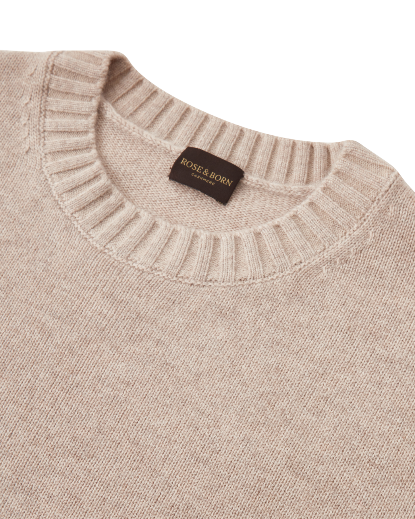 7 Gauge Crewneck Cashmere Sweater Sand