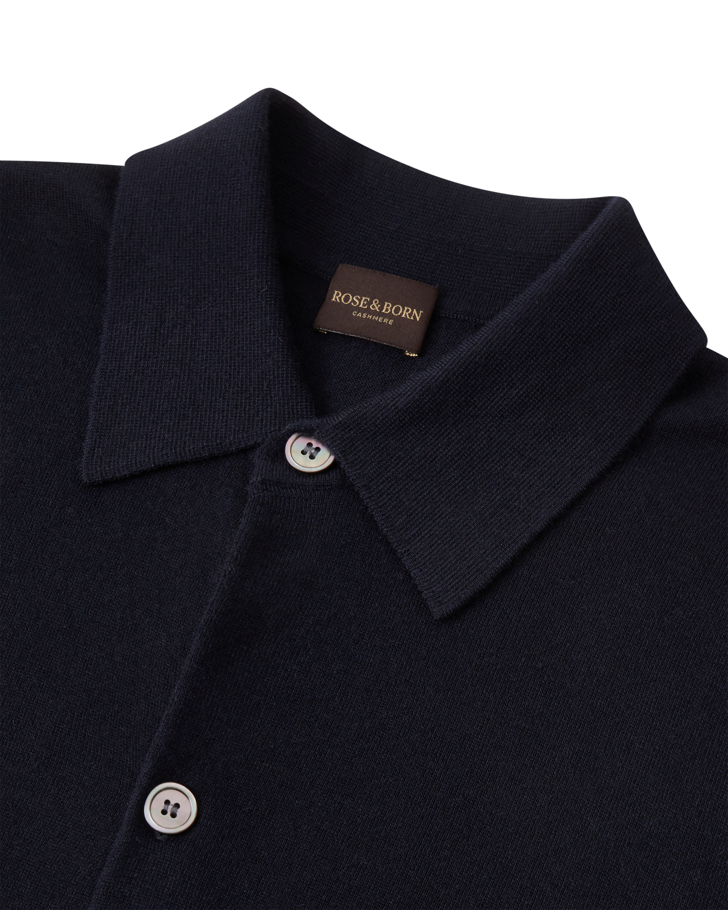 Cashmere Shirt Cardigan Navy