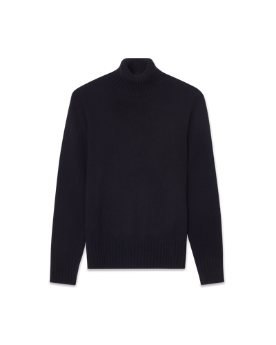 7 Gauge Turtleneck Cashmere Sweater Navy