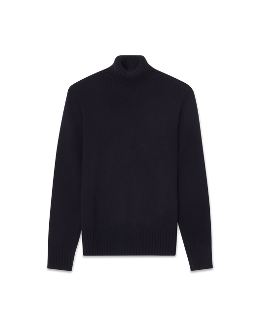 7 Gauge Turtleneck Cashmere Sweater Navy