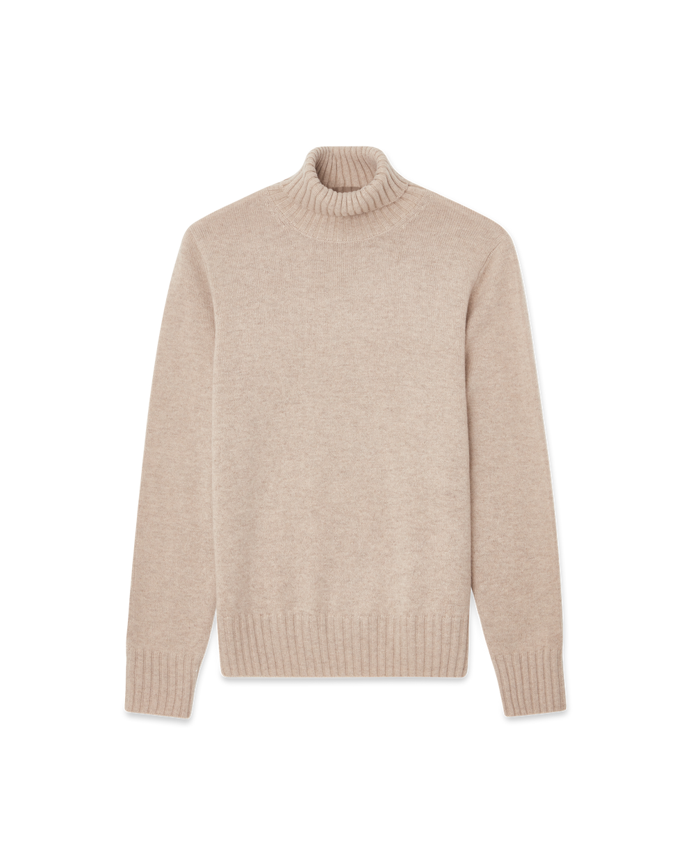 7 Gauge Turtleneck Cashmere Sweater Sand