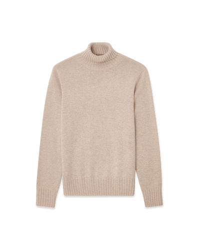 7 Gauge Turtleneck Cashmere Sweater Sand