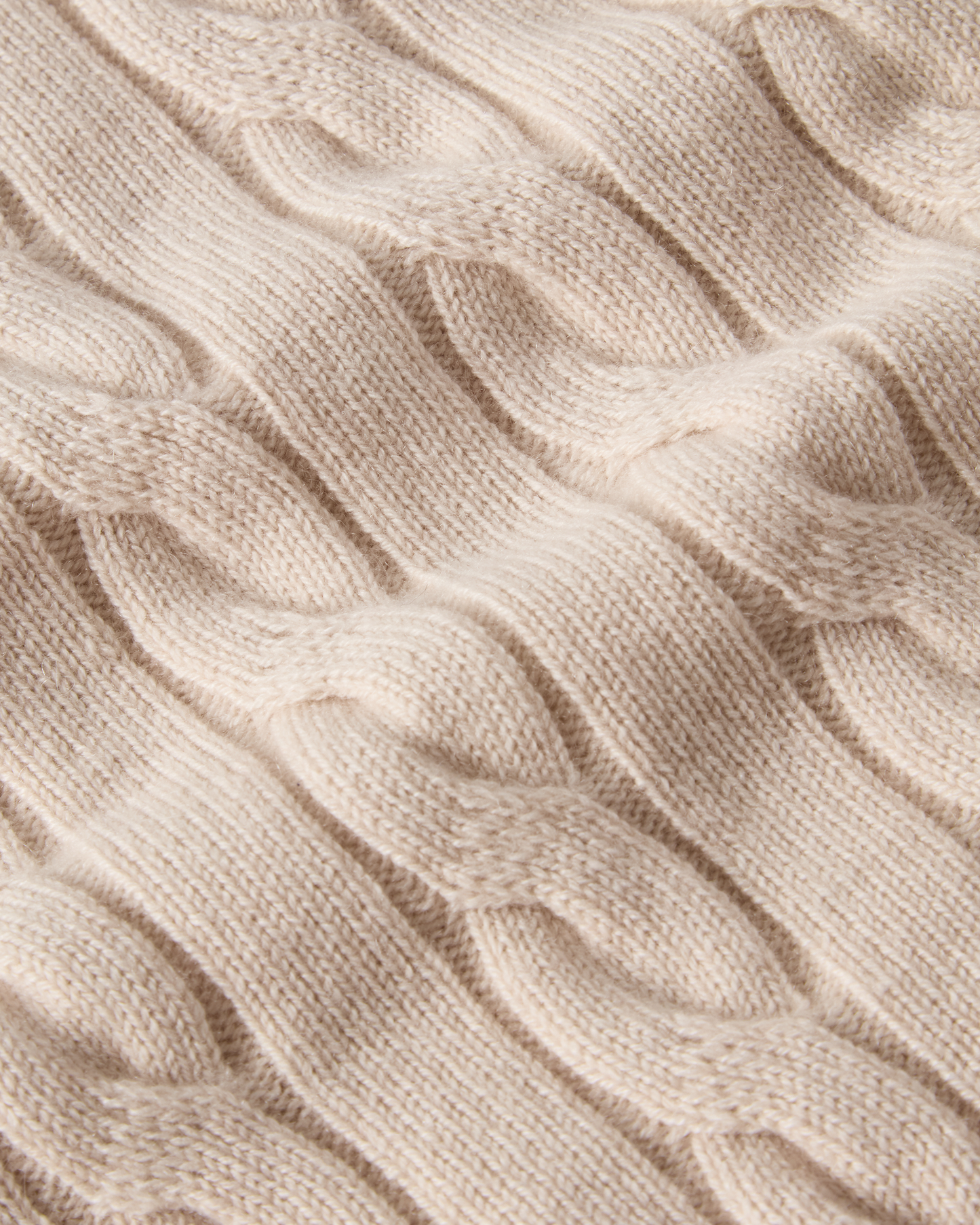 Half-Zip Cableknit Cashmere Sweater Sand