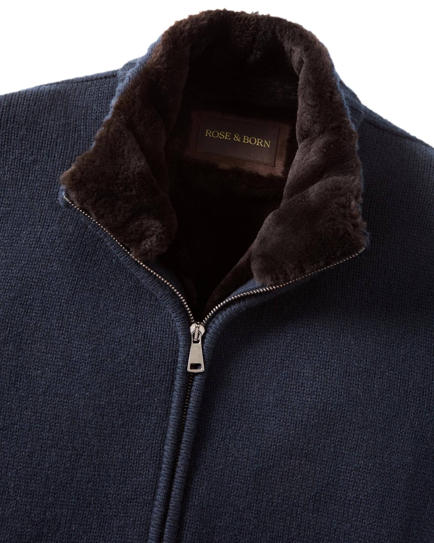 Fur Lined Cashmere Blouson Navy