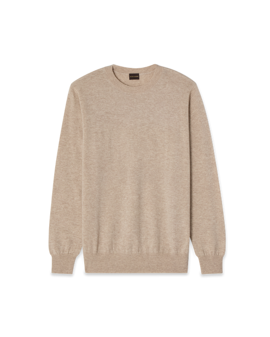 Crewneck Wool Cashmere Sweater Beige