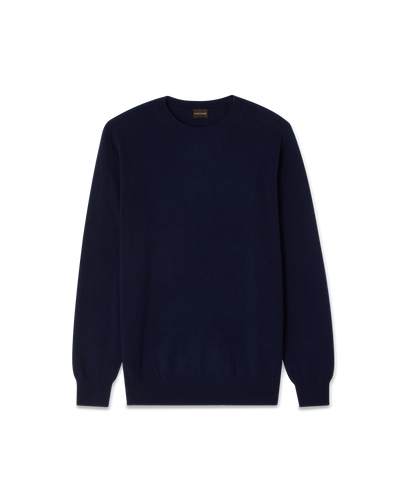 Crewneck Wool Cashmere Sweater Navy