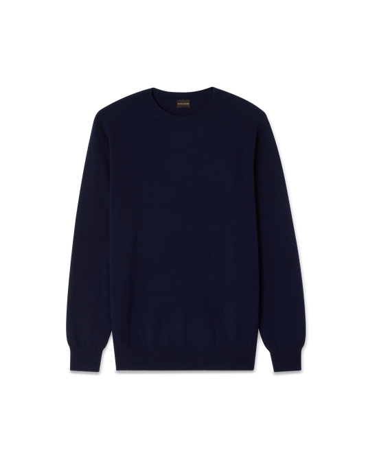 Crewneck Wool Cashmere Sweater Navy