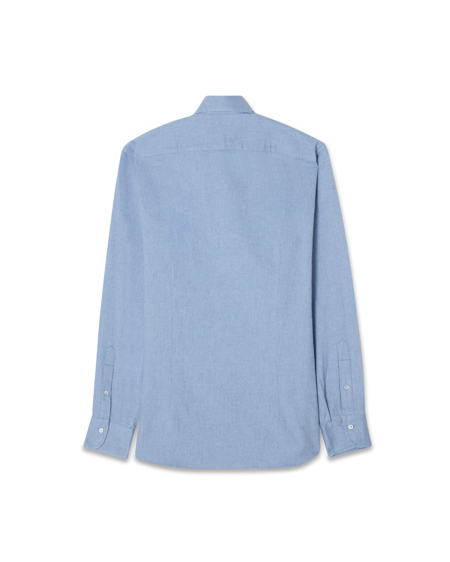 Brushed Cotton Button-Down Shirt Light Blue