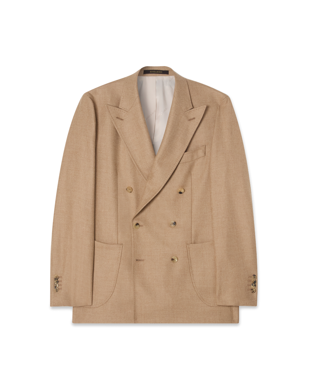 Double-Breasted Wool Blend Jacket Beige