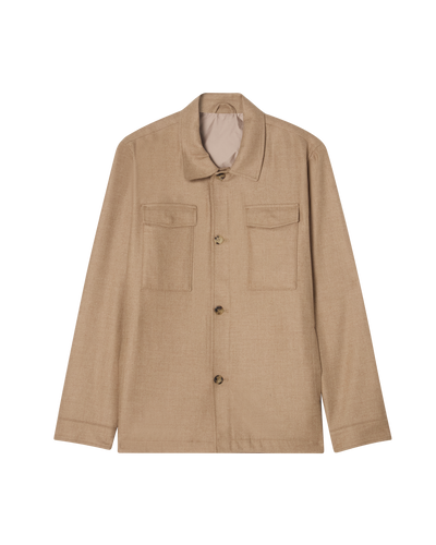 Unlined Shirt Jacket Beige