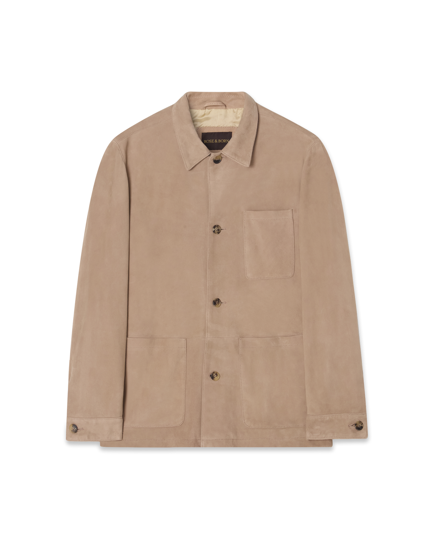 Suede Overshirt Jacket Beige