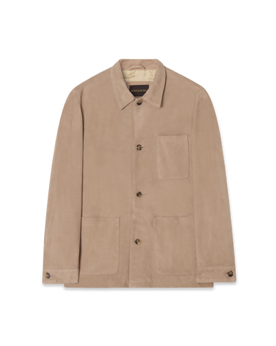 Suede Overshirt Jacket Beige