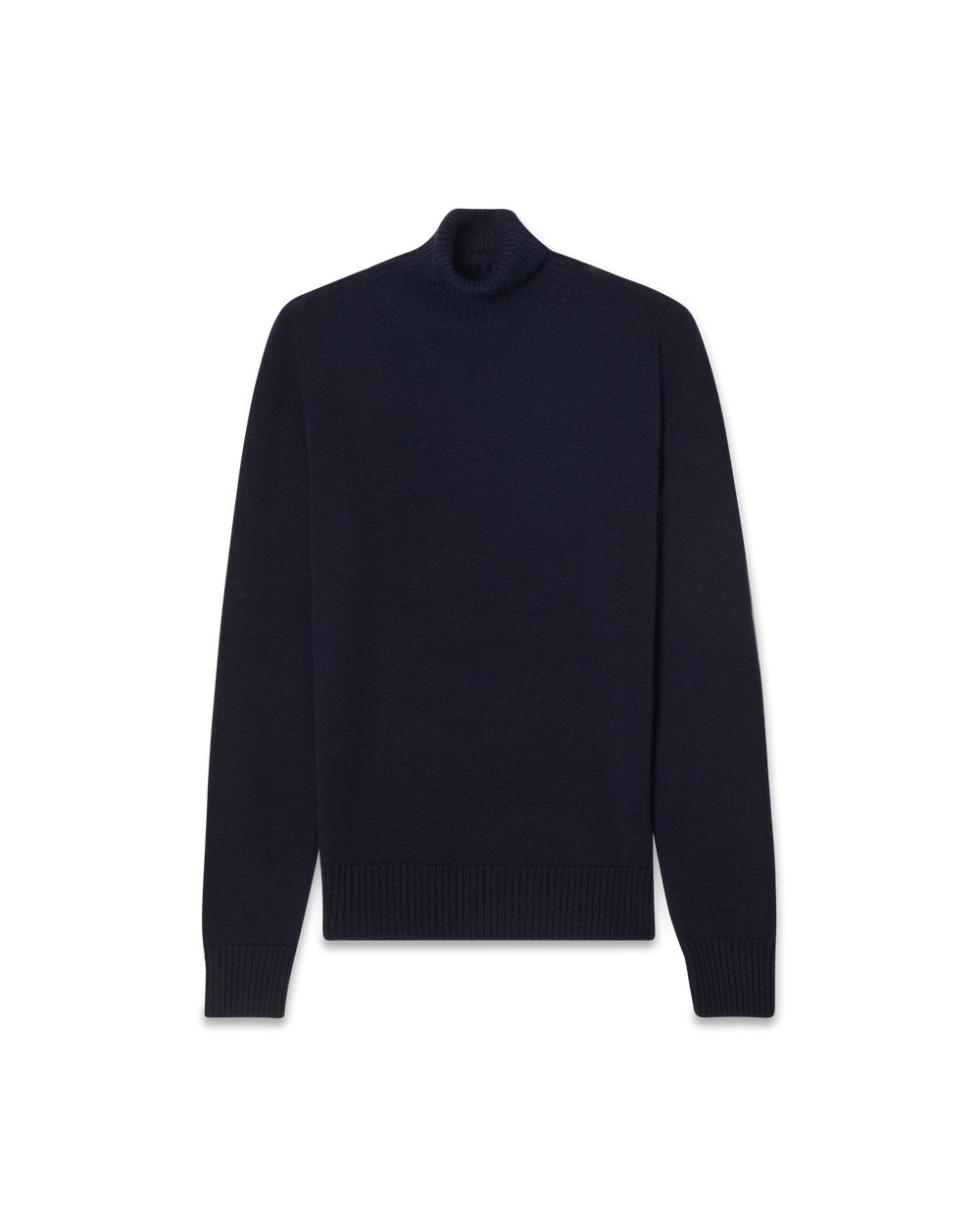 Turtleneck Wool Silk Blend Navy