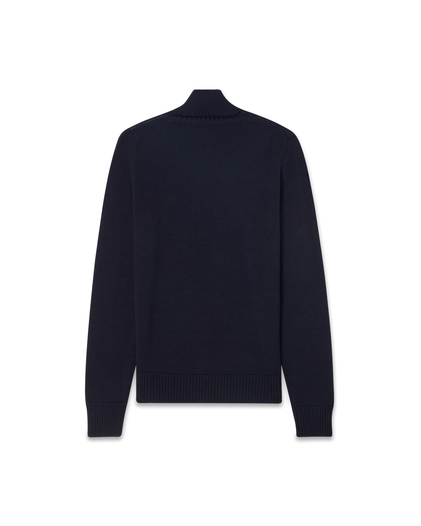 Turtleneck Wool Silk Blend Navy