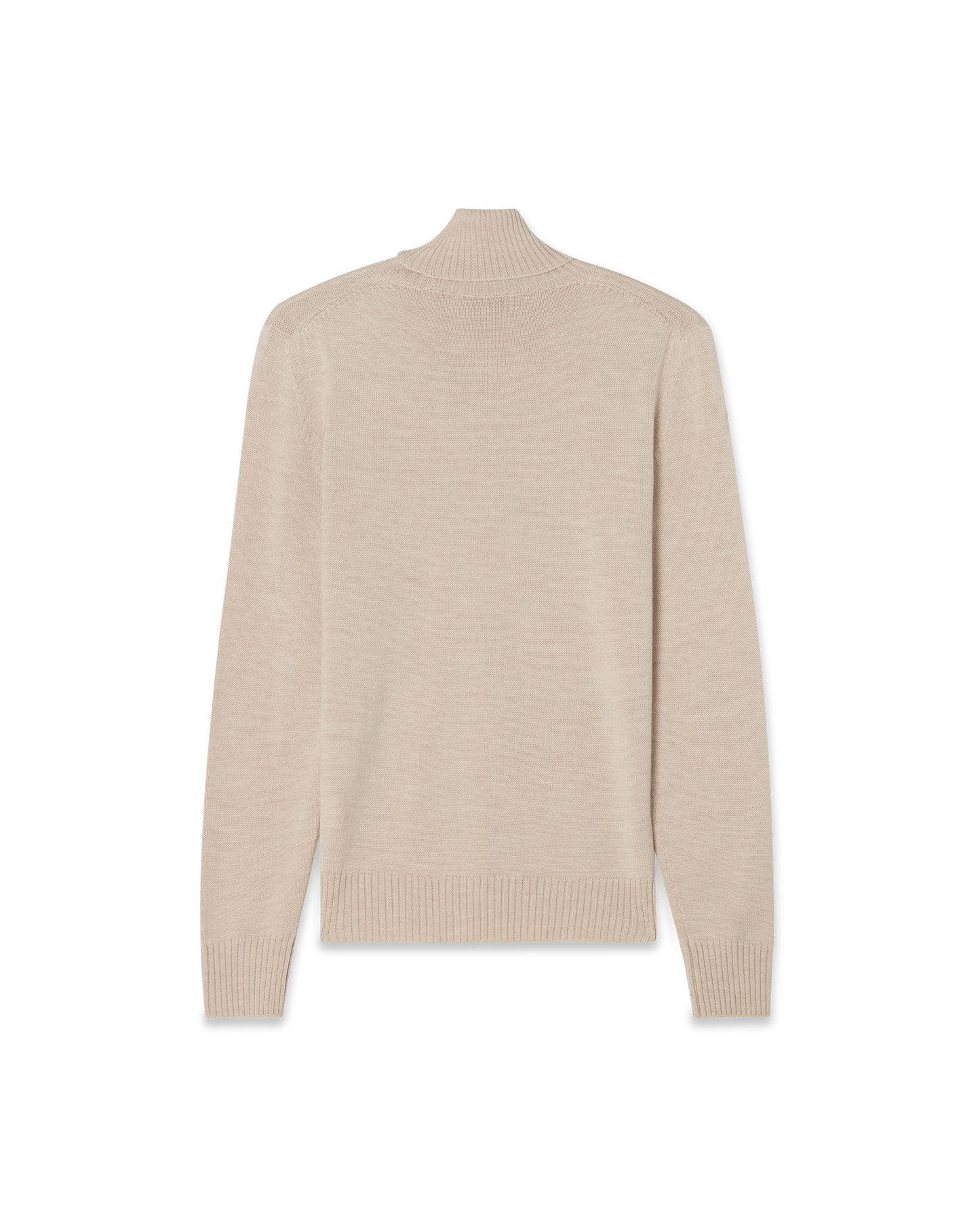 Turtleneck Wool Silk Blend Beige