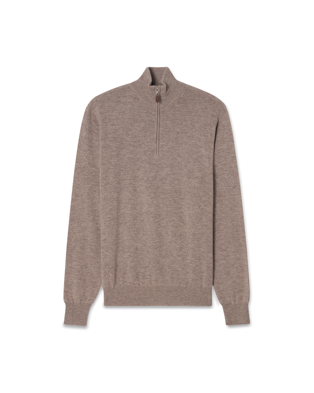 Half-Zip Wool Cashmere Sweater Taupe