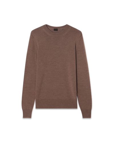 Crewneck Wool Silk Blend Taupe