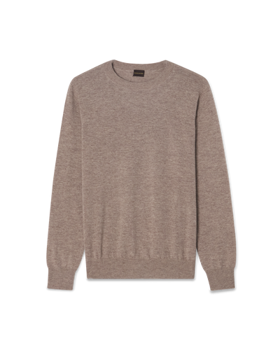 Crewneck Wool Cashmere Sweater Taupe