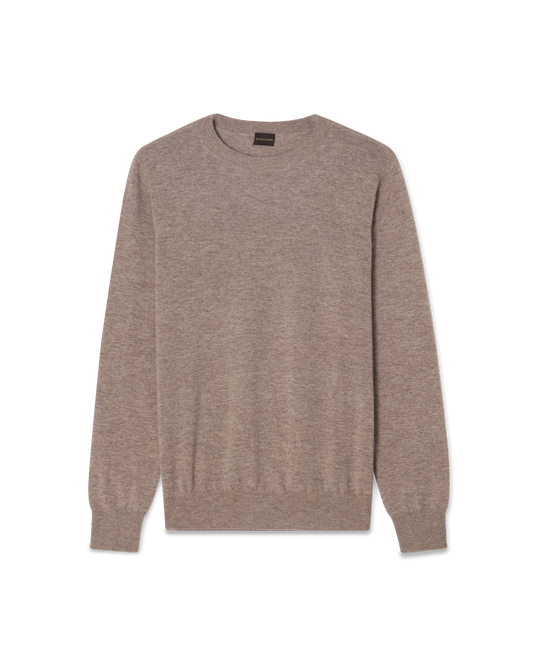 Crewneck Wool Cashmere Sweater Taupe