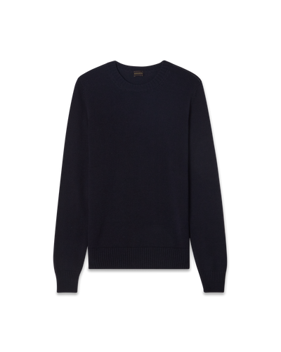 Crewneck Wool Silk Blend Navy