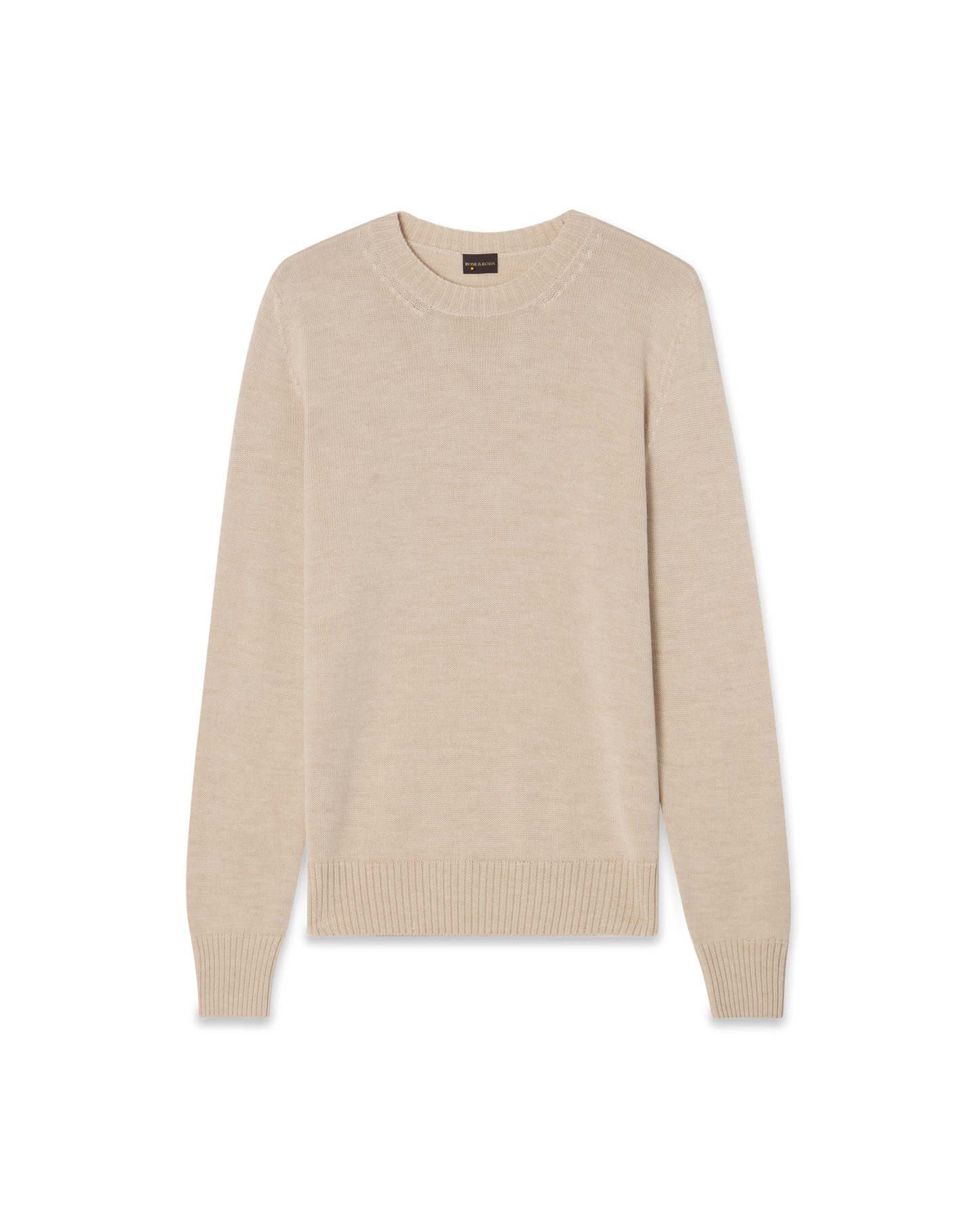 Crewneck Wool Silk Blend Beige